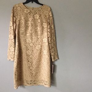 Brand New! Nanette Lepore Gold Lace Cocktail Dress